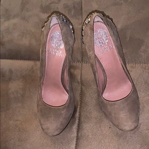 Vince Camuto Embellished Heels in Nude